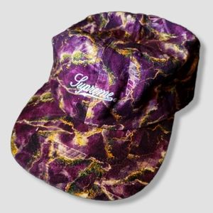 Nwt authentic Supreme 6 panel cotton camp cap in purple